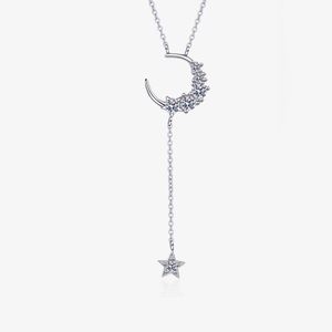 Star & Moon Moissanite Necklace